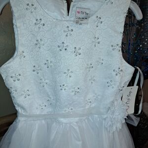 Tip Top Kids' Elegant White Floral Dress